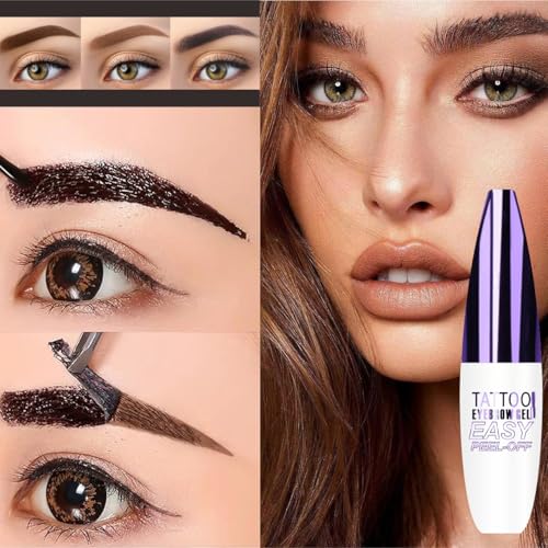 Dark Brown Peel Off Brow Tint Gel - Waterproof Tattoo Effect