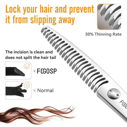 FOGOSP 6-Inch Left Hand Hair Shears Set VG10 Japanese Steel for Barbers & Salons