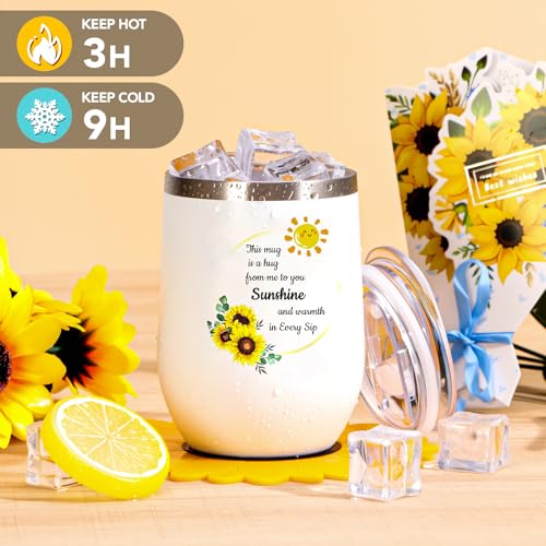 Self Care Gifts for Women, Sunflower Get Well Soon Gifts for Women Recovery After Surgery Care Package, Birthday Gifts Spa Gift Baskets Inspirational Gift Christmas Gift for Mom Sister Best Friends