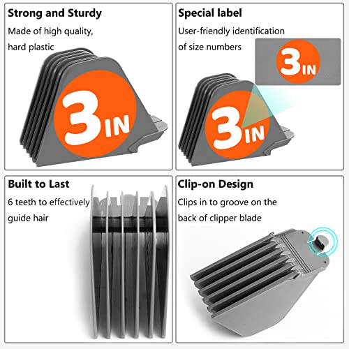 AFANSO 8-Piece Hair Clipper Guard Set – 3 Inch Combs for Wahl