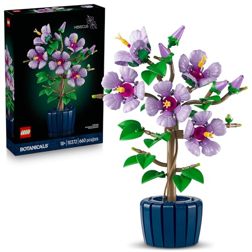 LEGO Botanicals Hibiscus Flower Building Set - Artificial Tropical Plant for Home & Office Decor, Ages 18+