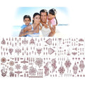 12 Sheets Henna Tattoos Temporary Stickers, 6Pcs Adult + 6Pcs Kids Stickers Brown Tattoo Templates Women Body Art Stickers for Wedding Party
