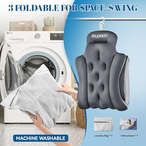 Full Body Bath Pillow with 160 Suction Cups - Ergonomic Bathtub Cushion