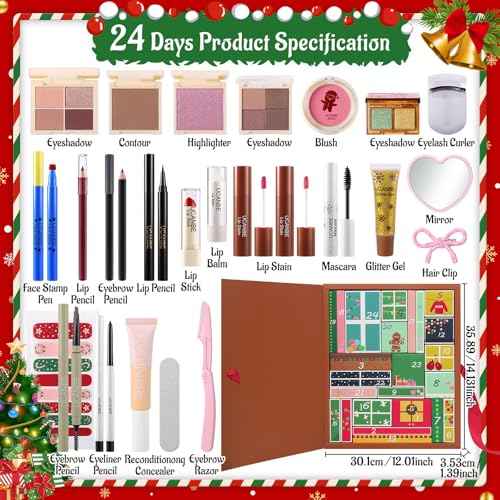 Makeup Advent Calendar 2025, 24 Days Christmas Gift Makeup Sets For Women, UCANBE 2025 Xmas Countdown Calendar Full Makeup Kits Beauty Makeup & Cosmetic For Teens, Girls Gift
