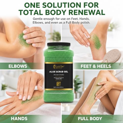 FootSpa Pedicure Exfoliating Scrub Gel with Salicylic Acid & Pumice, 128 oz