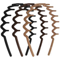 Zig Zag Headbands Set of 3 Non-Slip Hair Combs Black