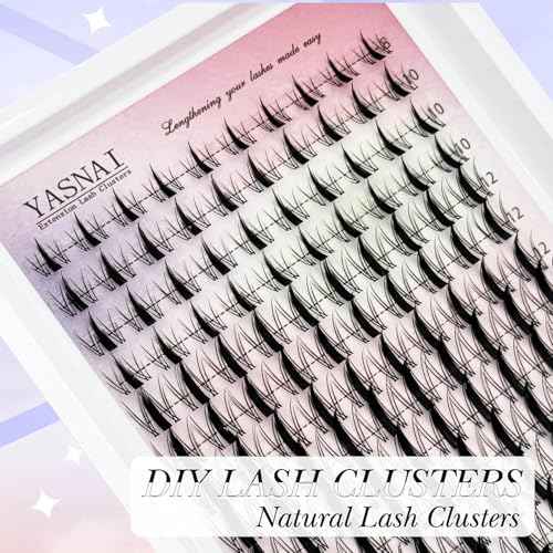 Fairy Lash Clusters Manga Lash Extensions, YASNAI Cluster Eyelash Extensions C Curl Individual Lashes 8-18MM 140pcs, Wet-Look Spiky Anime Lashes Eye Lash Clusters Ultra-Thin Clear Lash Band