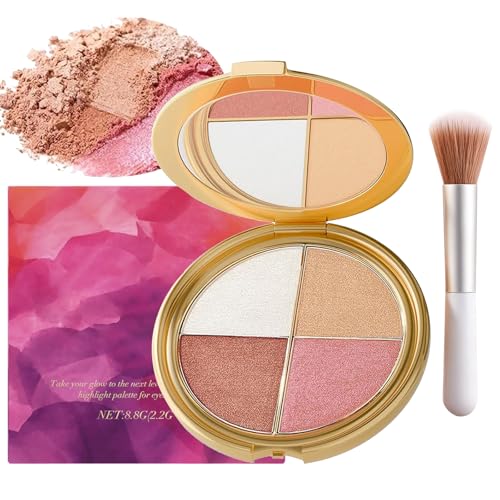 Multifunctional Eye & Cheek Palette with Blush Brush – Long-Lasting Makeup Set