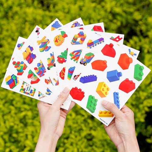 96 PCS Building Blocks Temporary Tattoos for Kids