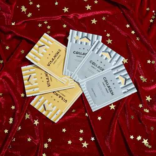 TONYMOLY Mini House of Masks 6-Pack Holiday Skincare Gift Set | Collagen & Vitamin C Korean Sheet Masks | Hydrating, Brightening & Firming Face Masks | Festive Stocking Stuffer for Women