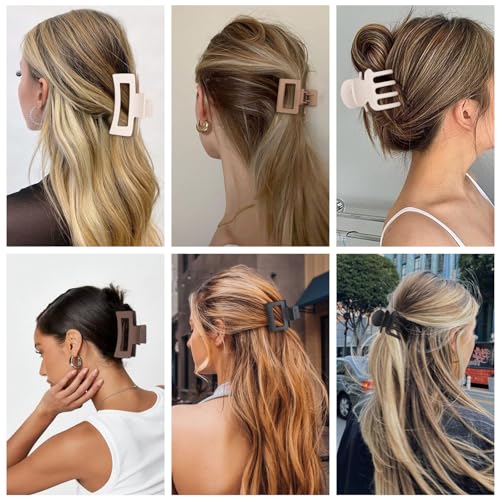 Hair Claw Clips Set - 12 Pack, 3 Styles for All Hair Types