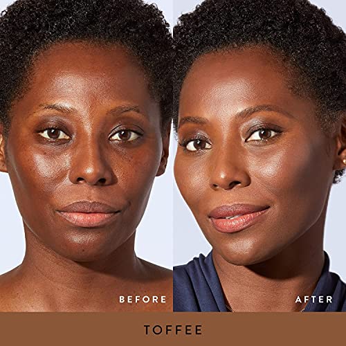 LAURA GELLER NEW YORK Balance-n-Brighten Powder Foundation, Toffee + Spackle Super-Size Makeup Primer with Hyaluronic Acid, Hydrate