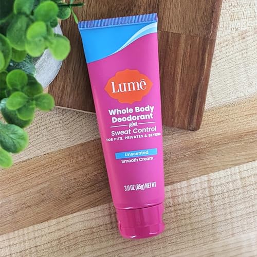 Lume Whole Body Deodorant Plus Sweat Control - Smooth Cream Tube - 72 Hour Odor And Sweat Control - Baking Soda Free, Skin Loving - 3.0 ounce (Unscented)