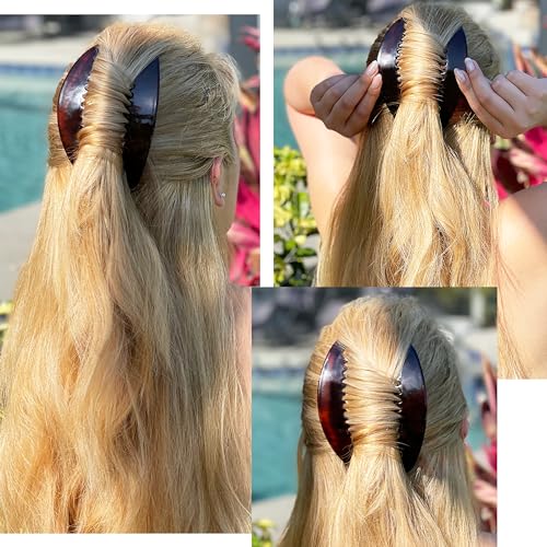 Camila Paris French Hair Combs Set - Tortoise Shell Side Clips