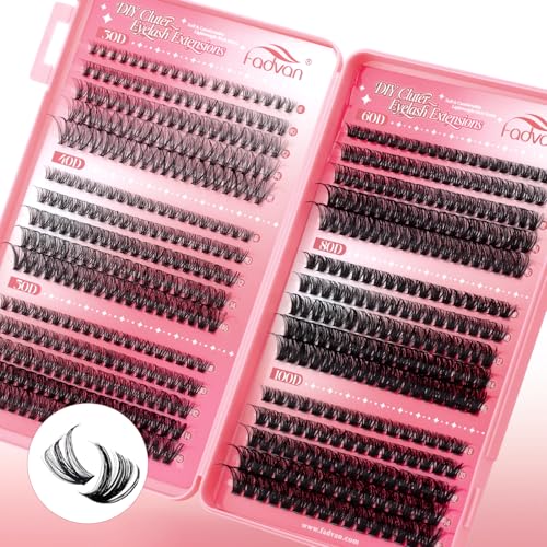 FADVAN Lash Clusters Kit 30D-100D Wispy Volume Extensions 10-16mm