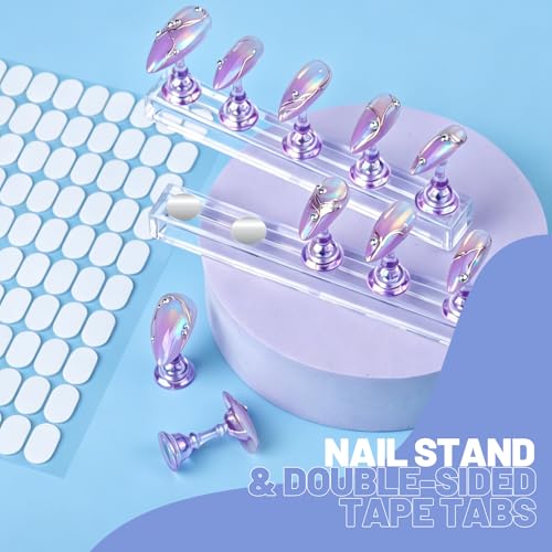 Teenitor Nail Art Tools Set - 23Pcs Brushes, 2 Magnetic Stands, 100 Adhesive Tabs