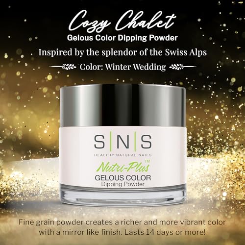 SNS Nail Dip Powder, Gelous Color Dipping Powder - Winter Wedding (White, Natural/Nudes, Pastel, Cream) - Long-Lasting Dip Nail Color Lasts 14 Days – Low-Odor & No UV Lamp Required - 1 oz