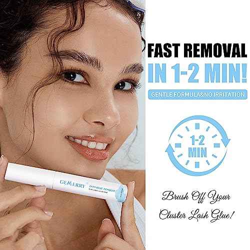GEMERRY Lash Remover for Lash Extensions 5ml Eyelash Cluster Glue for Lash Clusters Self-Use Lash Extension Remover Gentle Mascara Wand Lash Glue Remover