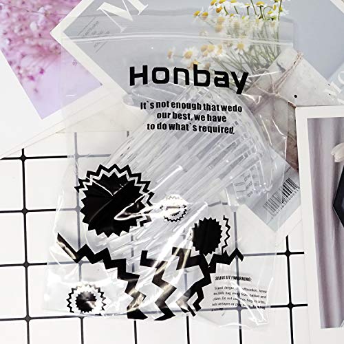 Honbay 6-Piece Clear Plastic French Twist Side Hair Combs, 7-Tooth (4-Inch)