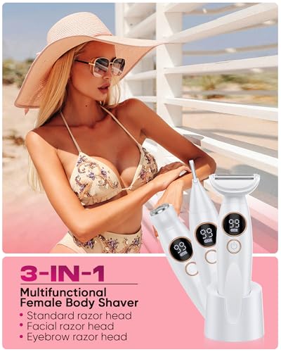 3-in-1 Electric Bikini Trimmer for Women - USB Rechargeable & Waterproof