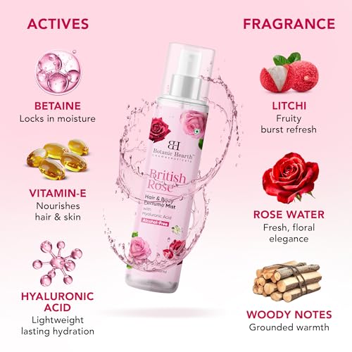 Botanic Hearth British Rose Body & Hair Perfume Spray 3.4oz