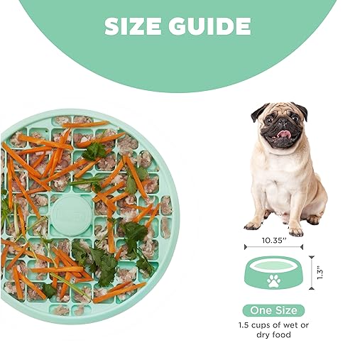 Outward Hound Fun Feeder Slo Tray Slow Feeder Dog Bowl for French Bulldogs and Other Brachycephalic Breeds or Flat-Faced Breeds, One Size, Mint Green