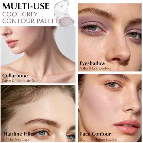 Cool Toned Contour Palette for Fair Olive Skin with Brush