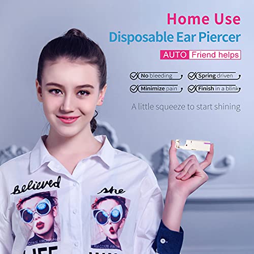 Disposable Ear Piercing Kit - 2PCS Ear Piercing Gun with Sterile Earrings