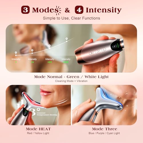 Pedete 7-Color Red Light Therapy Facial Massager with Heating & Vibration