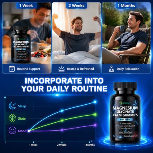 Magnesium Glycinate Gummies for Stress & Muscle Relaxation - 60 Count