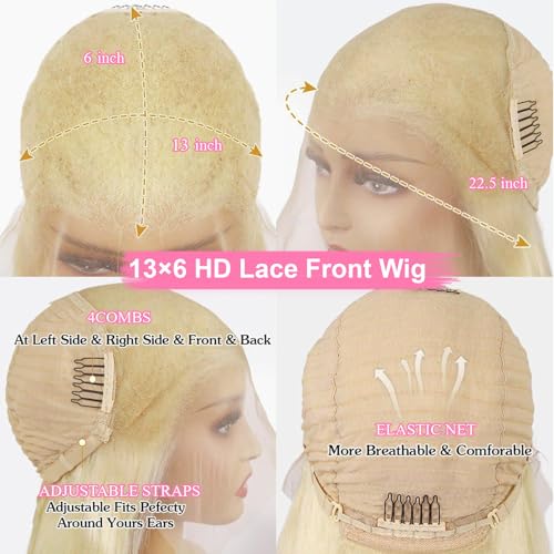 613 Blonde Lace Front Wig - 20 Inch Body Wave 13x6 HD Human Hair