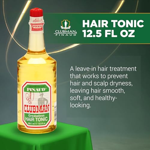 Clubman Pinaud Hair Tonic - Greaseless Men's Scalp Treatment, 12.5 fl oz