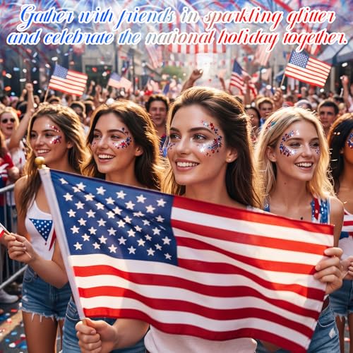 Patriotic Body Glitter Stick - Waterproof 4th of July Makeup