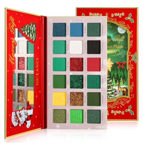 DE'LANCI 18 Color Christmas Eyeshadow Palette - Matte & Shimmer
