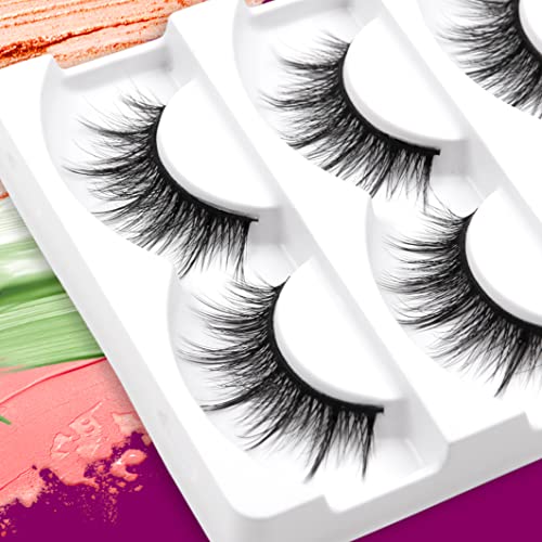 Eliace Lashes Mink Fake Eyelashes Wispy 15 Pairs Lashes Extension Kit - Fluffy Lashes False Eyelashes Natural False Lashes Wispy Faux Mink Lashes Pack (13MM) Short Lashes Natural Look Strip |Anne