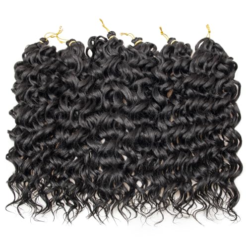 Curly Crochet Hair For Black Women Ocean Wave Crochet Hair Hawaii Deep Wave Braiding Hair Synthetic Bohemian Crochet Braid Water Wave Crochet hair Extensions(Pack of 2, 350#)