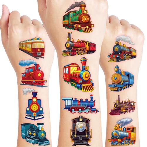 96 Piece Train Temporary Tattoos for Kids - Party Favors