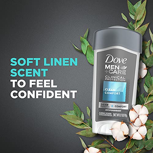 DOVE MEN + CARE Hair + Skin Care Regimen Personal Care for Men Clean Comfort + Fresh & Clean Body Wash, 2-in-1 Shampoo and Conditioner, and Antiperspirant Clinical Deodorant