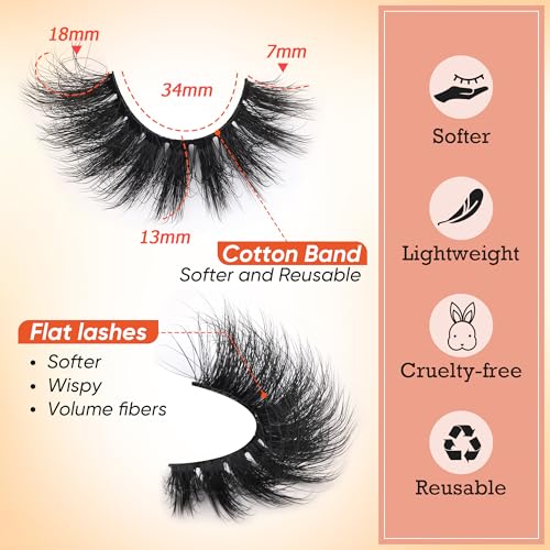 8D Mink Lashes 18mm Full Volume Dramatic Faux Eyelashes