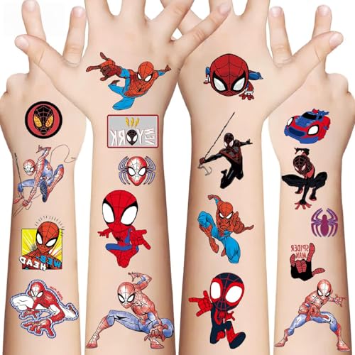 Spider Temporary Tattoos, 10 Sheets Removable Cartoon Stickers