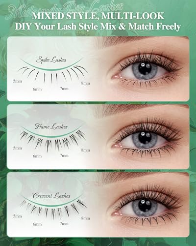 DIY Cluster Lashes 304 Lashes 5-8mm Natural 3D Volume