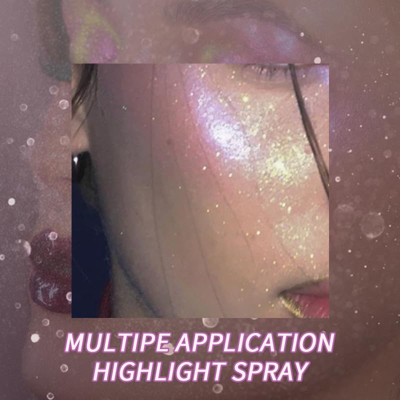 USHAS Body Glitter Spray 3.72oz - Shimmer Highlighter for Face & Body