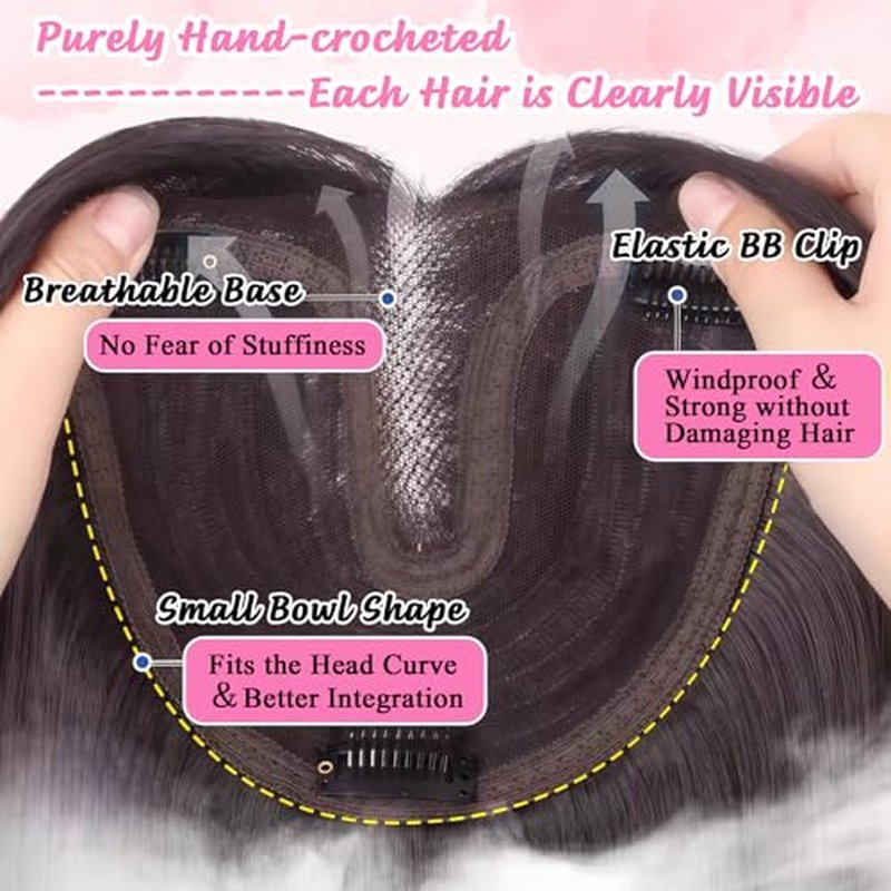 20-Inch Clip-In Hair Toppers for Women with Thinning Hair