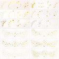 Gold Temporary Tattoo Stickers, 12 Sheets Metallic Face Tattoos