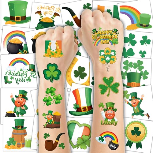 150 PCS St Patrick's Day Temporary Tattoos - Green Clover Shamrock