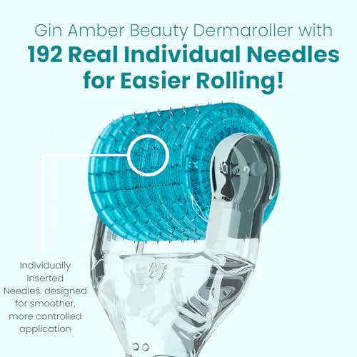 Gin Amber Beauty Derma Roller for Face ? Stainless Steel ? Skincare Tool for Even Product Application and Refined-Looking Skin