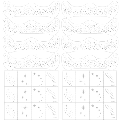 Glitter Freckles Temporary Face Tattoos - 32 Pcs Silver Sparkle
