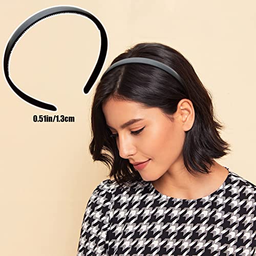 AEGYPIUS Solid Simple Plastic Headbands for Women Head Bands for Women's Hair Plain Soft Head Band Headband No Slip Fashion Hair Bands Cute Hair Hoops Hair Accessories For Girls Women (Black)