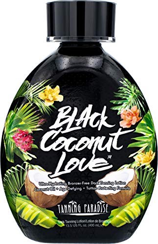Tanning Paradise Black Coconut Love Dark Tanning Lotion 13.5oz with Age-Defying & Tattoo Protection