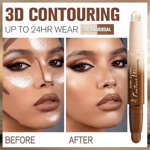 Dual Ended Contour Stick Set - 2Pc Waterproof Concealer & Highlighter